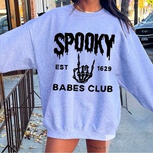 Spooky Babes Club Gray Sweatshirt